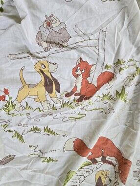 Vintage Esmond Disney The Fox And Hound Print Twin Fitted Sheet Only